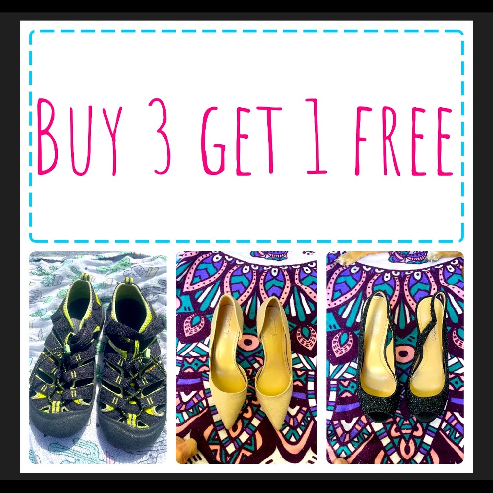 Shoes buy 3 get 1 free